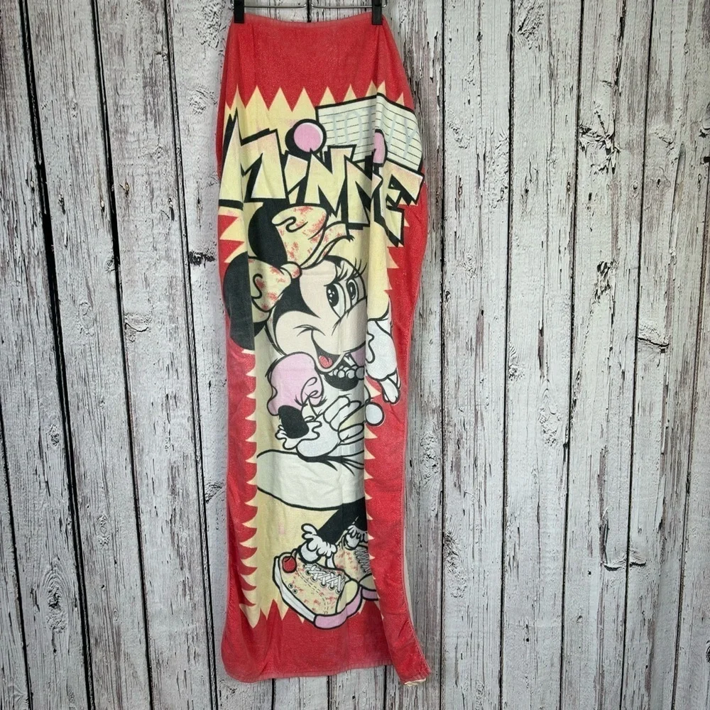 VINTAGE 80s-90s Disney Minnie‎ Mouse Beach Towel Pool Swimming *Flaws from Age*